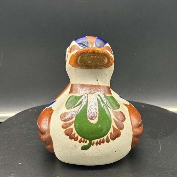 Vintage Mexican Tonala Hand Painted Folk Art Stoneware Duck Figurine Statue - Picture 7 of 8
